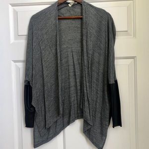 Trendy Zara Sweater Black Faux Leather Sleeves